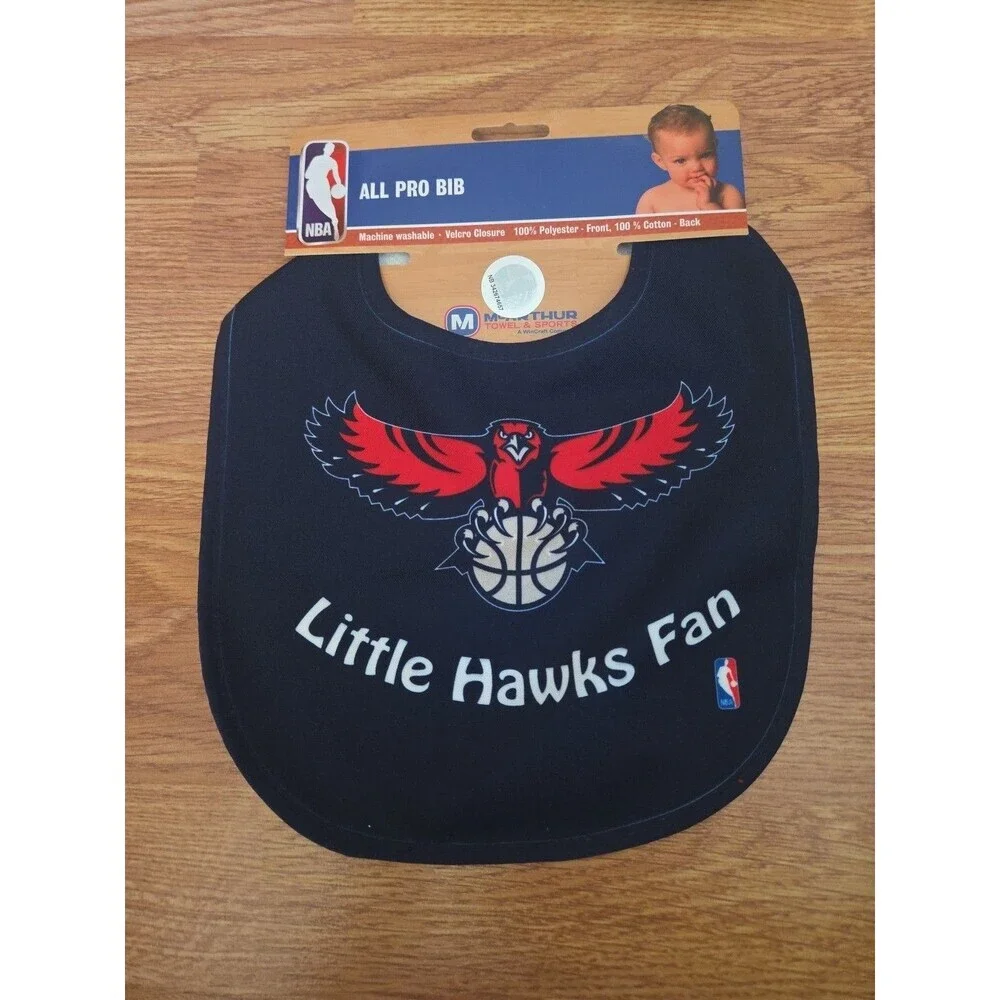 NBA Atlanta Hawks Baby Bib Basketball Navy NEW Machine Washable